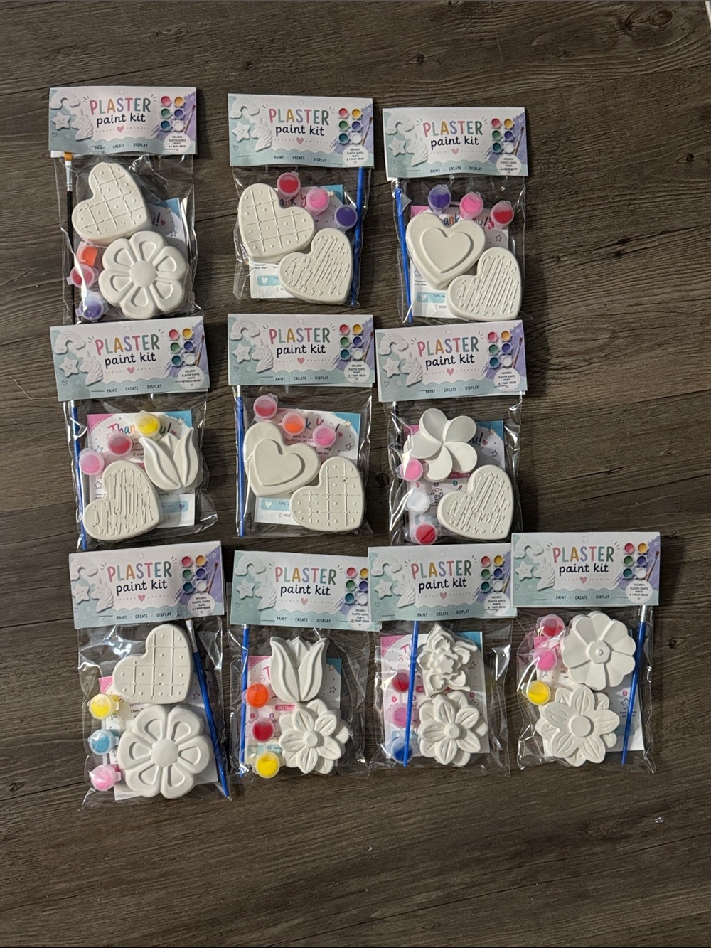Plaster Paint kits- hearts and flowers